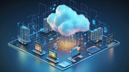 Cloud infrastructure: Images depict the integration of cloud computing resources, such as servers, storage, and databases, enabling scalable and on-demand access to computing power.Generative AI