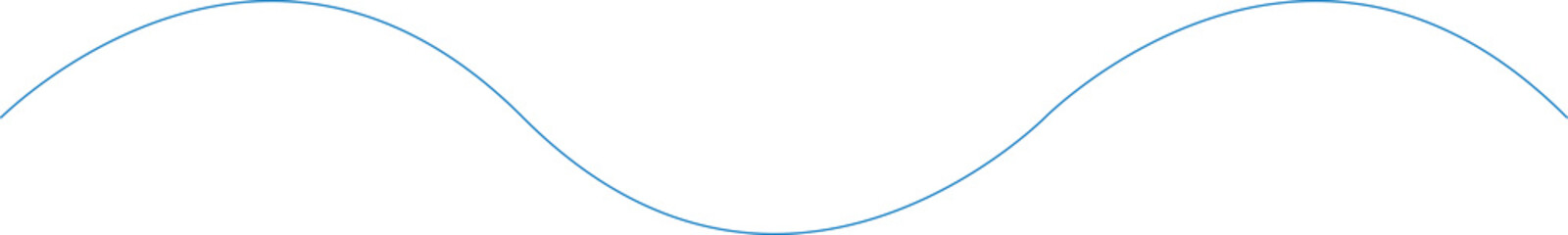 Grafische, blaue, feine Welle - abstraktes Symbol für Wasser, See oder Meer