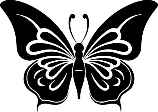 Butterflies | Black and White Vector illustration