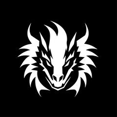 Fototapeta premium Dragon | Black and White Vector illustration