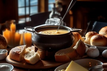 A cheese fondue