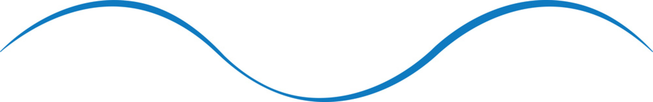 Grafische, blaue, feine Welle - abstraktes Symbol f&uuml;r Wasser, See oder Meer