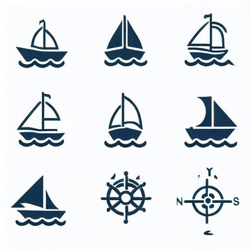 Image of boats and longboats of fishermen