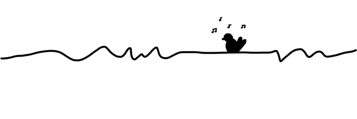 Singing bird on line divider