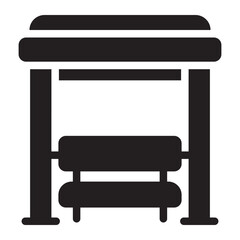 bus stop glyph icon