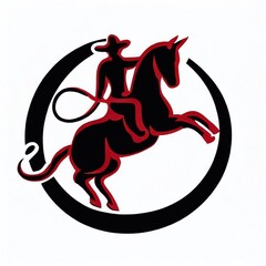 Rodeo big bull symbol cowboy horse