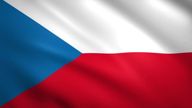 Czech Republic flag waving in the wind