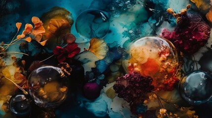 Obraz na płótnie Canvas abstract background with bubbles generative AI 
