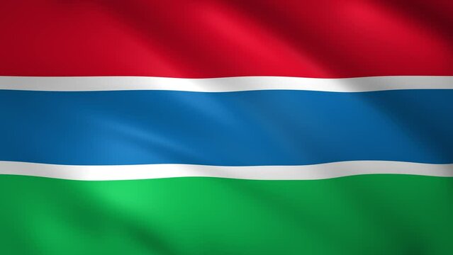 The Gambia flag waving in the wind