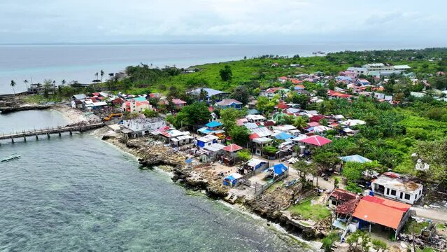 Aerial shot of the small Olango Island just off the coast of Cebu City Philippines.