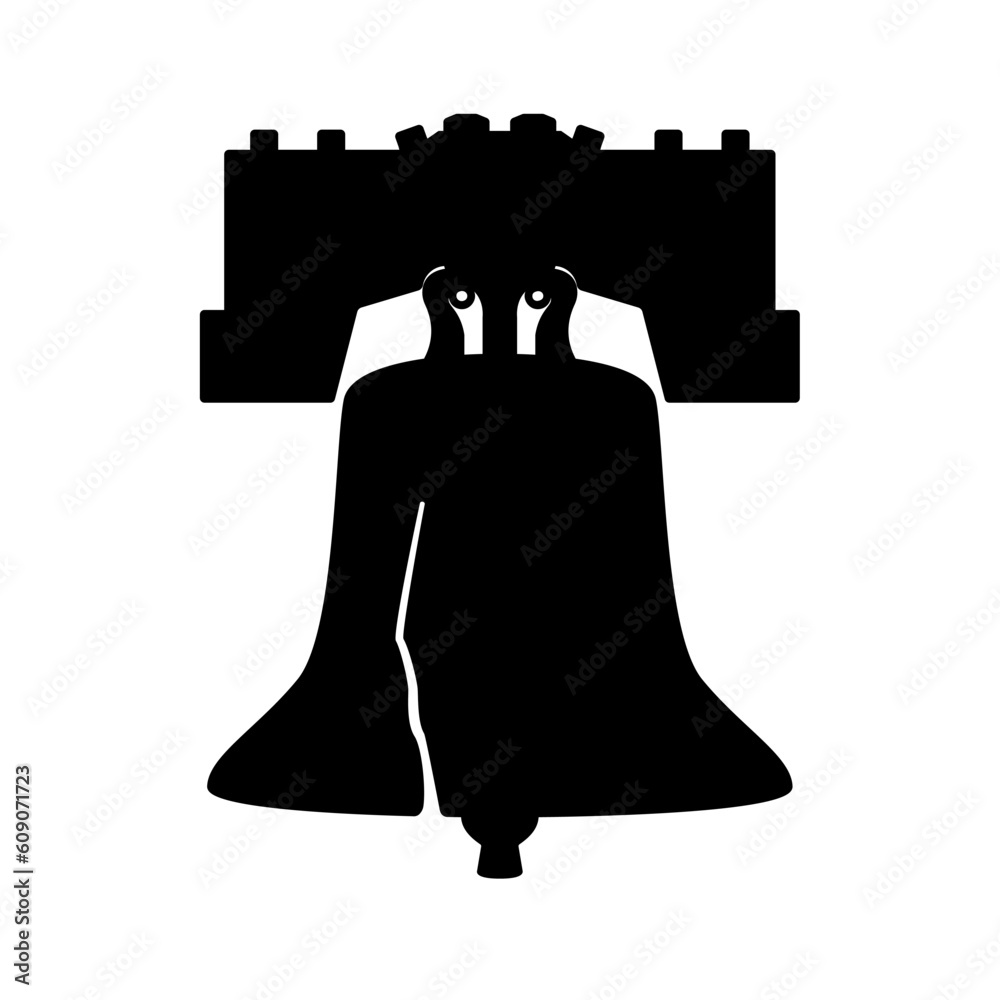Wall mural liberty bell silhouette icon. clipart image isolated on white background - Wall murals