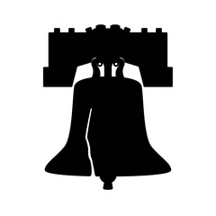 Liberty bell silhouette icon. Clipart image isolated on white background © dzm1try