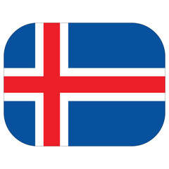 Obraz premium Iceland flag in rectangle shape. Flag of Iceland in rectangle shape.