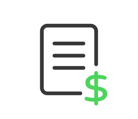 Utility bill line icon. Clipart image isolated on white background