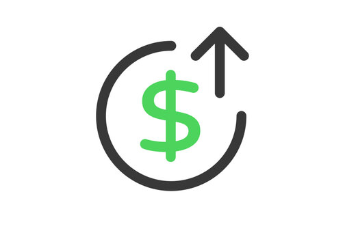 High costs line icon. Clipart image isolated on white background