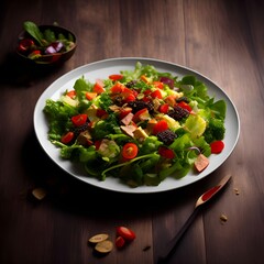 salad on wood table