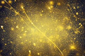 Abstract Blue Background with Gold stars, Christmas Golden lights Shining, Wallpaper