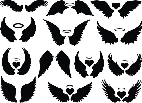 Set of Wings Silhouette