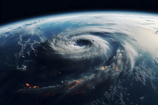 Multiple Hurricane On Earth From Space