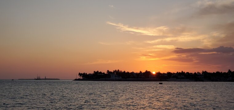 sunset over the gulf of mexico from Key West, Florida