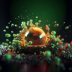 Organisms, life ecosystem, organism growing nature, AI-generated life 