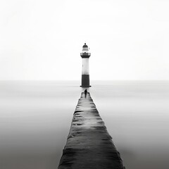lighthouse on the pier generated IA 