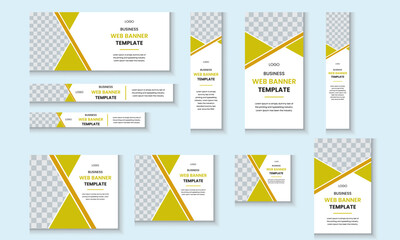 Fototapeta premium New, Creative corporate modern web banner set template design.