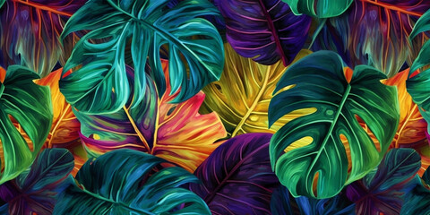 colorful feathers background. generative AI