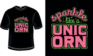 Unicorn typography t-shirt design template