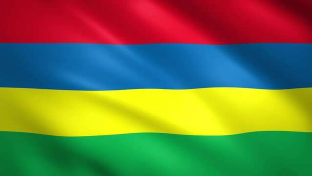 Flag of Mauritius waving in the wind