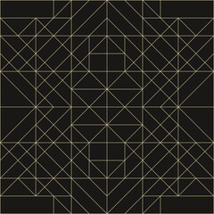 Gold black luxury abstract geometry invitation card.