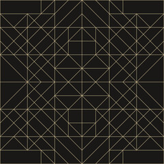 Gold black luxury abstract geometry invitation card.