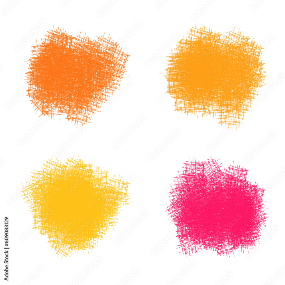 Canvas Prints scribble brush strokes set. colors doodles stains collection on transparent background.