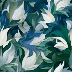 seamless floral pattern with leaves, created using generative AI