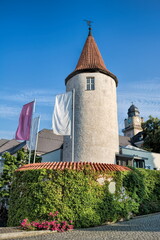 plauen, deutschland - runder nonnenturm aus dem zwölften jahrhundert