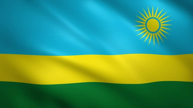 Rwanda flag waving in the wind