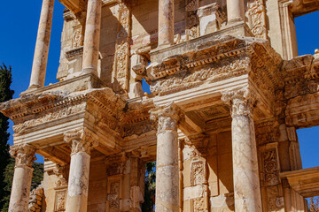 Ancient city Ephesus (Efes) in Turkey. Ancient architectural structures UNESCO cultural heritage.Selcuk TURKEY