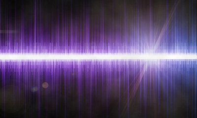 purple abstract sound waves on a black background.