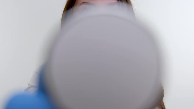 Doctor showing a stethoscope in slow motion. close the camera screen with a phonendoscope High quality 4k footage