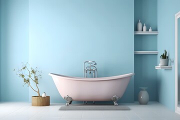 Naklejka na ściany i meble bath equipment on bath room view professional photography ai generated