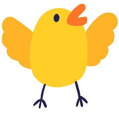 Cartoon cute yellow ducking clipart.