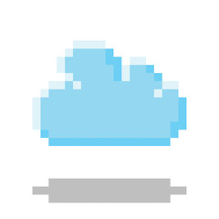 Cloud icon. Pixel 8 bit style