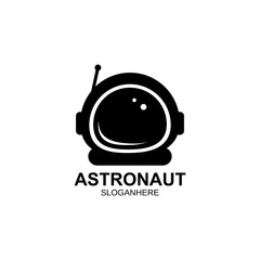 astronaut helmet space walk travel vintage logo vector illustration label badge design.