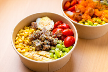 Poke Bowl with fish and vegetable