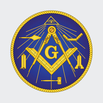 Mason symbol. Freemasonry and secret societie emblem sign.
