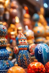 Fototapeta premium christmas toys on the background. Generative AI