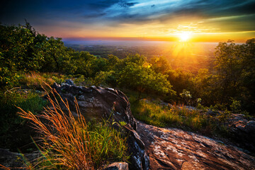 Sunset at Kennesaw Mountain National Battlefield Park near Atlanta, GA - obrazy, fototapety, plakaty