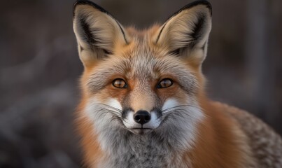 Fototapeta premium a close up of a fox with a blurry background. generative ai