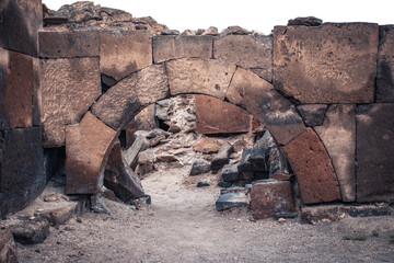 Ruins of an ancient Christian temple isolated PNG photo with transparent background.