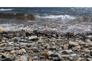 Clean lake in the country side isolated PNG photo with transparent background.